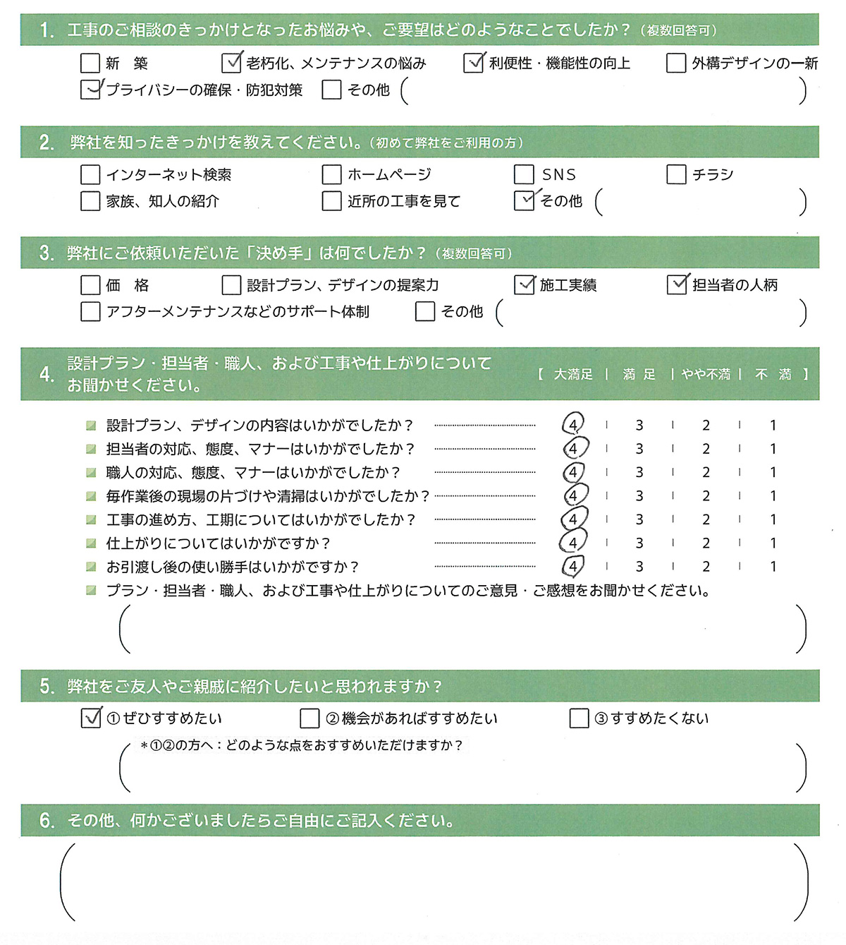 南河内郡H様邸 お客様の声