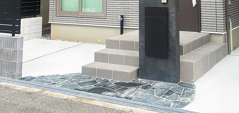 新築外構(大阪市)アプローチ|桑和
